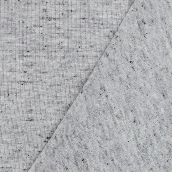 Gray-Black Spots Texture Slubbed Jersey Knit Fabric By the Yard {4}