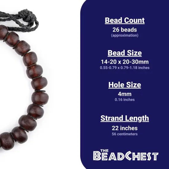 The Bead Chest Translucent Burgundy Amber Resin Beads Graduated 25mm Morocco African Brown Round Large Hole 22 Inch Strand Handmade {4}