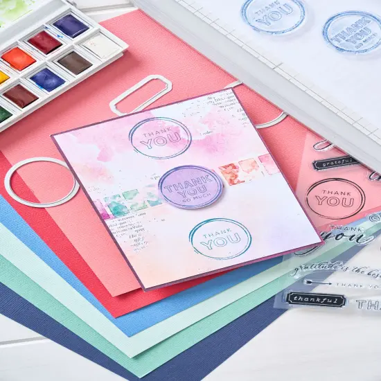 Sizzix Clear Stamps With Framelits Die By 49 And Market-Thankful Sentiments {3}