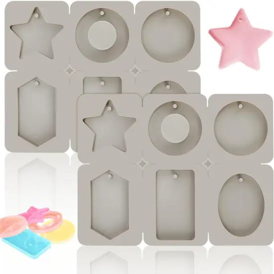 i 2 Pcs Silicone Wax Melt Molds Silicone Resin Keychain(Various Style) {1}