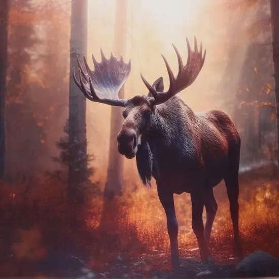 Mook Fabrics Wildlife Cotton Fabric [45 in. Wide] - By The Yard Moose (36" Panel) {1}