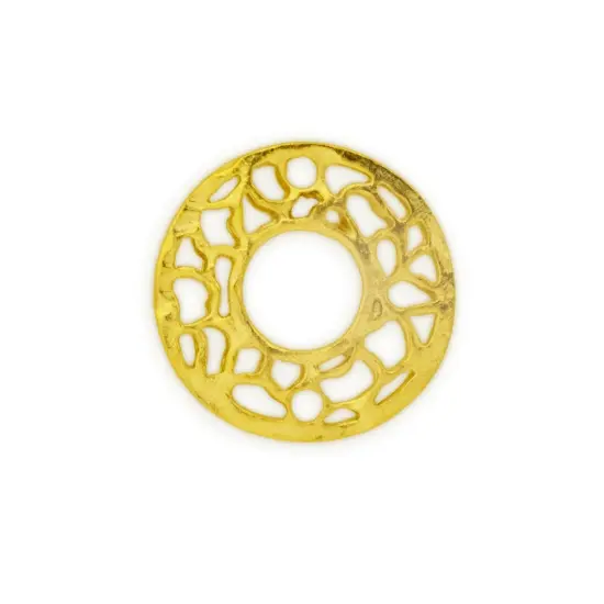 JewelrySupply Filagree 19mm Open Round Connector Satin Gold (Package of 2) {1}