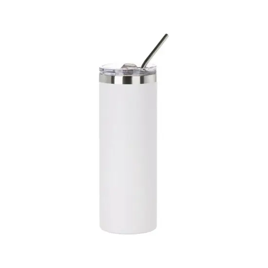 Craft Express 6 Pack Powder Coated Stainless Steel Tumblers with Straw & Lid {6}