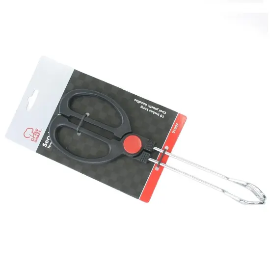 Chef Craft 10" Long Buffet Serving Tongs with Cool-Touch Plastic Handles {3}