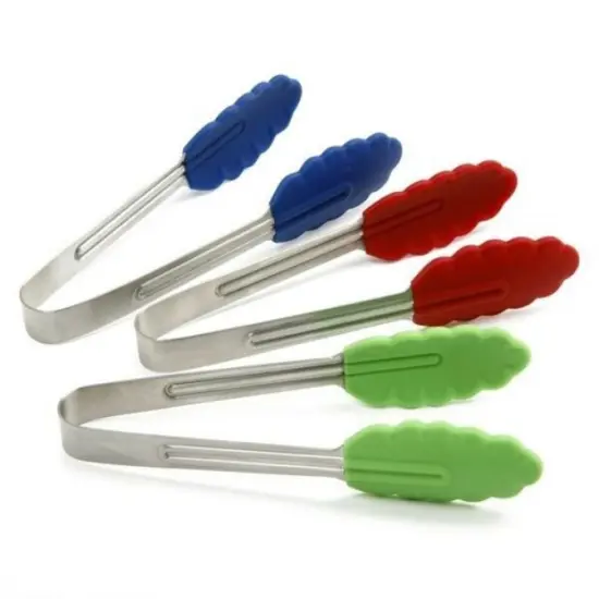 Norpro Mini Stainless Steel Silicone Tipped Serving Tongs {1}