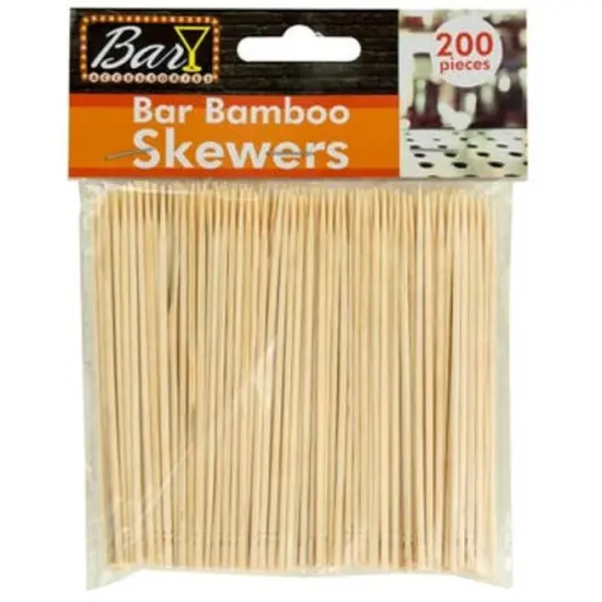 Handy Housewares 4" Bamboo Skewers for Appetizers - 200 Pack, Natural Wood Picks for Cocktail Garnishes and Snacks {1}