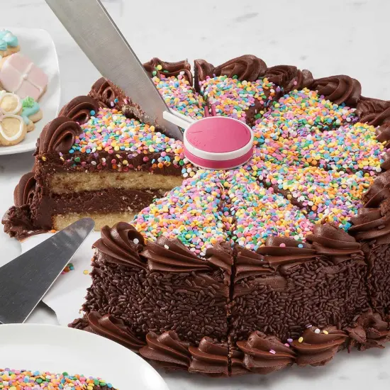 Hutzler Perfect Cake & Pie Divider - Easily Divide Your Cake or Pie Into Equal Pieces Pink {5}