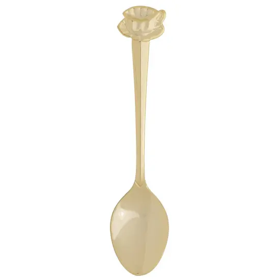HIC Cup & Saucer Design 4.5" Gold-Plated Demi Spoon - Great for Coffee, Tea, Desserts and more {3}
