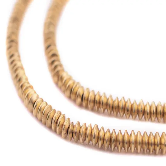 The Bead Chest Bright Brass Saucer Beads 5mm, 24 Inch Strand {1}