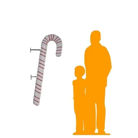 Hanging White Candy Cane Over Sized Statue {2}