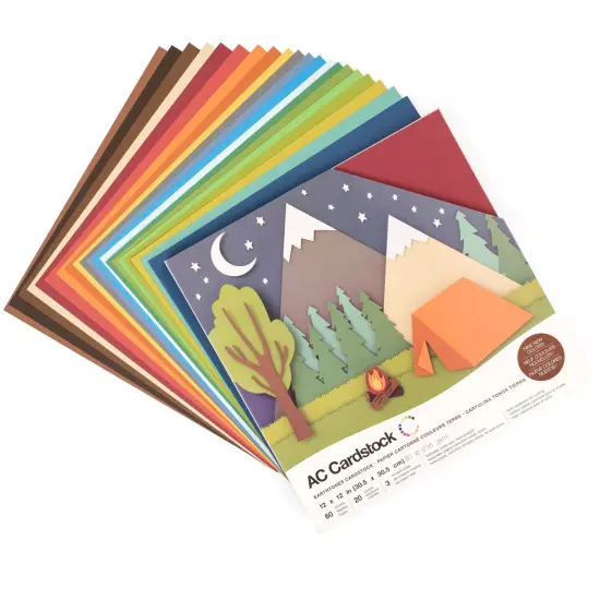 American Crafts Variety Cardstock Pack 12"X12" 60/Pkg-Earthtones {3}