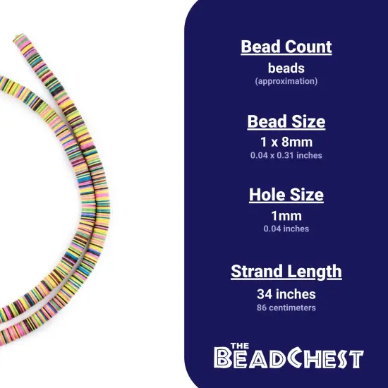 The Bead Chest Autumn Medley Vinyl Phono Record Beads 8mm Ghana African Multicolor Heishi 34 Inch Strand Handmade {4}