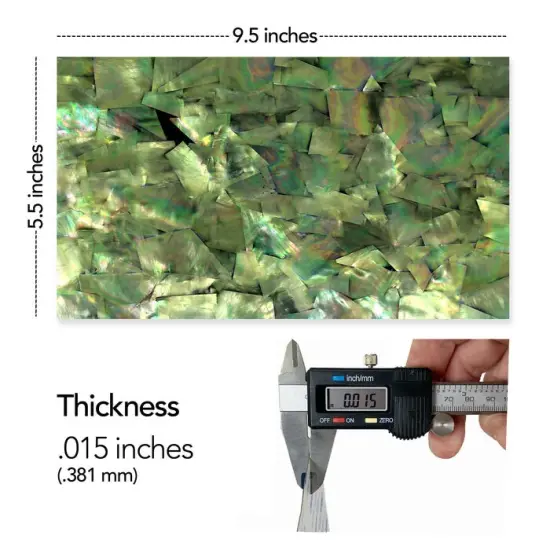 Shell Veneer, 5.5 x 9.5 inches | WMOP, BMOP, Abalone | Includes 3M Adhesive Sheet for Application, Great for Inlay Projects Cat's Eye {2}