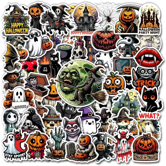 50 PCS Halloween Stickers {1}
