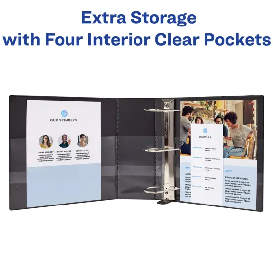 Avery Heavy-Duty View 3 Ring Binder, 5 Inch EZD Rings, Great for Portfolio Binders, Office Binders, School Notebook Binders, and More, 1 Red Binder (79327) {6}