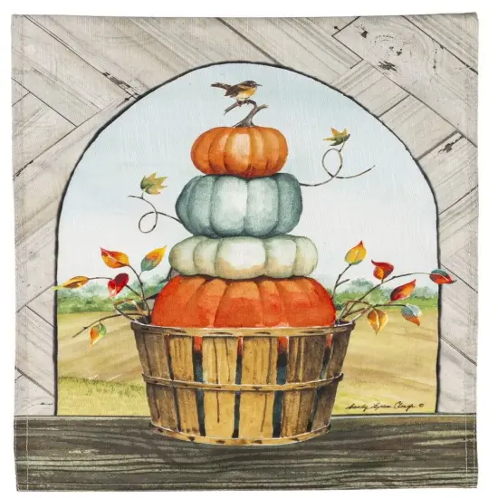 Pumpkin Topiary Garden Flag 2 Sided Fall Strie {1}