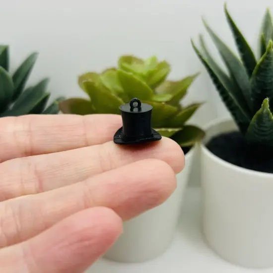 Black Top Hat Charms, 15x20mm {2}