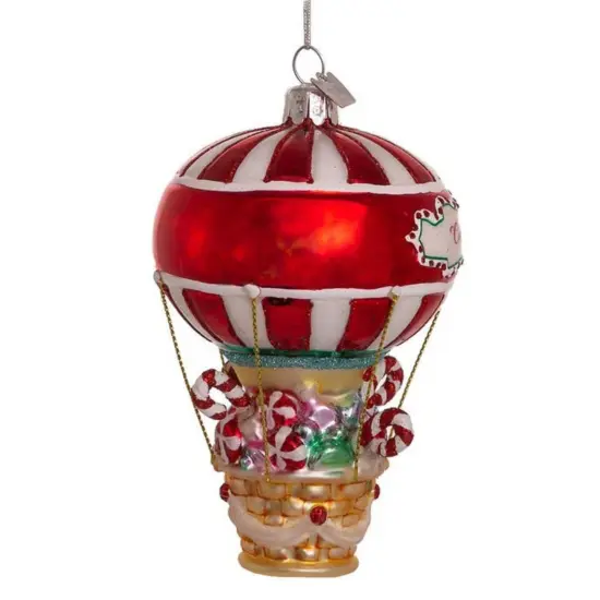 Noble Gems 5.25 In Candy Hot Air Balloon Tree Ornament , Candies Sweets White {3}