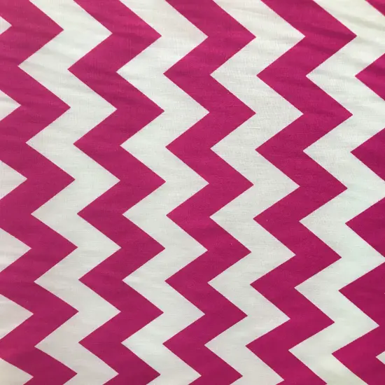 1 Yard Fuchsia Zigzag Stripe Poly Cotton Fabric 59/60 Inch Width {1}