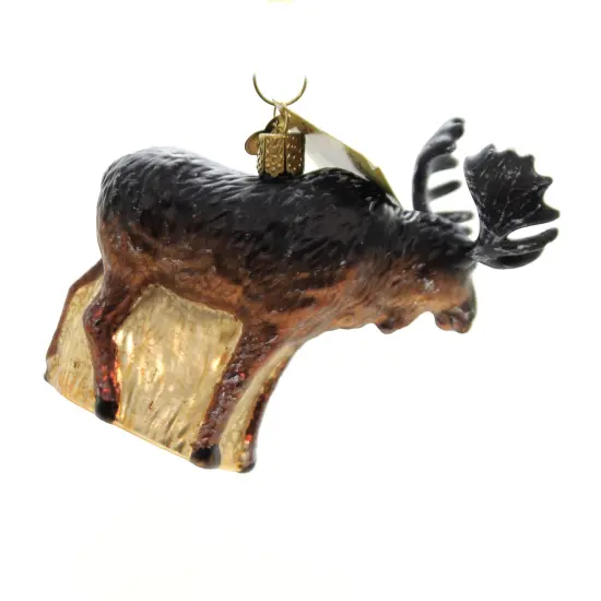 Old World Christmas 4.0 Inch Vintage Moose Tree Ornament , Woodland Forest Friend Brown {2}