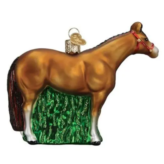Old World Christmas 3.75 In Quarter Horse Christmas Tree Ornament , Ornament Rodeo Pet Brown {2}