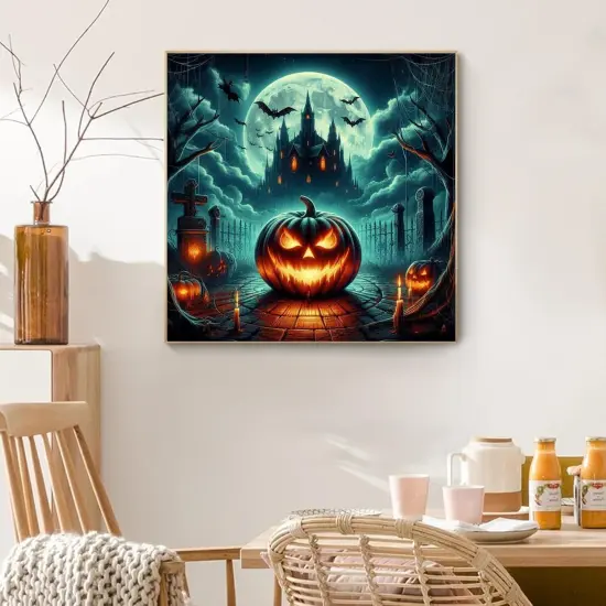 5D Halloween Horror Pumpkin DIY Diamond Painting Kits {3}