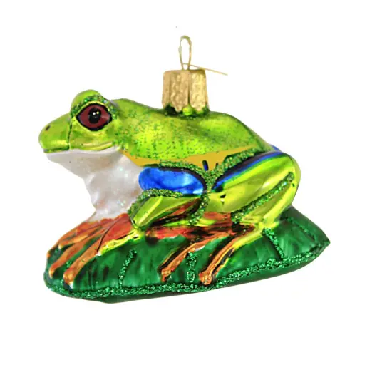 Old World Christmas 2.25 In Red-Eyed Tree Frog Tree Ornament , Superpower Of Nature Green {1}