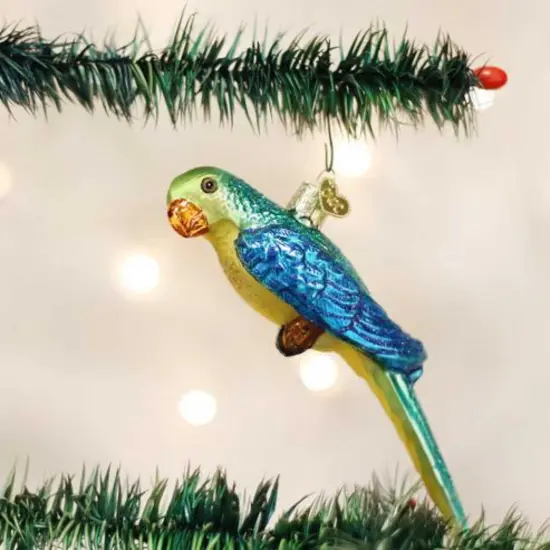 Old World Christmas 1.75 In Parakeet Christmas Tree Ornament , Ornament Bird Talk Multicolored {3}
