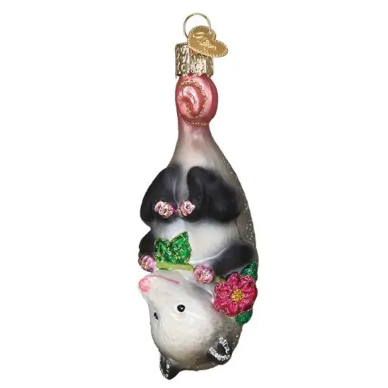 Old World Christmas 4.25 In Blossom Opossum Christmas Tree Ornament , Playing Possem Ornament Gray {1}