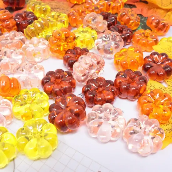 48PCS Acrylic Fall Decorations Acrylic Pumpkin Ornaments {3}
