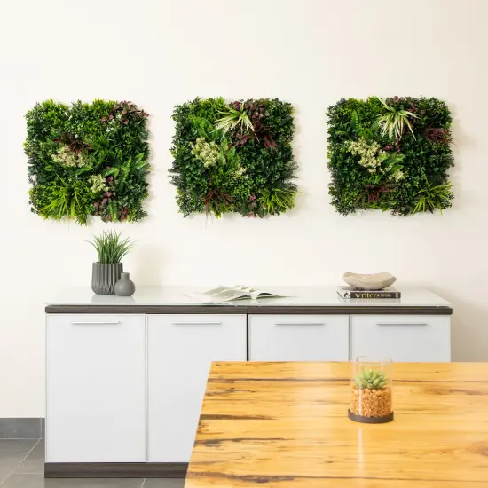 Nearly Natural Corfu Island Artificial Wall Panels - 20" - Set of 3 Green {1}