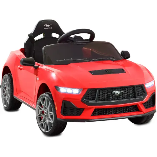 Best Choice Products Kids 12V Electric Ride-On Car Officially Licensed Ford Mustang w/ Remote, LED Lights Red {1}