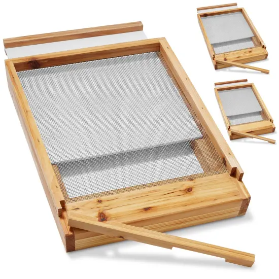 Honey Keeper Beehive Screened Bottom Board Dipped in 100% Beeswax for Langstroth Beekeeping {7}