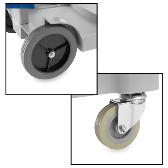 Dryser Commercial Janitorial Cleaning Cart on Wheels - Housekeeping Caddy with Shelves and Vinyl Bag {5}