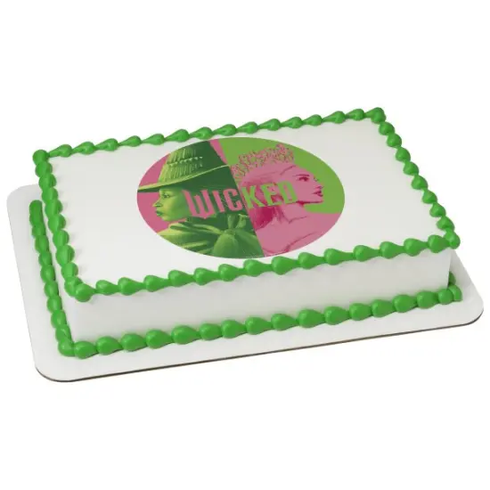 Wicked Glinda and Elphaba Edible Cake Topper Image 1/4 sheet {1}
