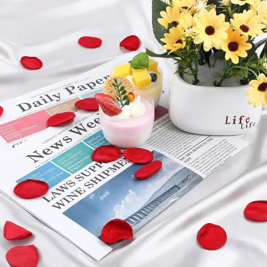 200pcs Rose Petals Decorations, Flower Girl Petals,Rose Petals for Wedding,Silk Rose Petals,Red Flower Petals {3}