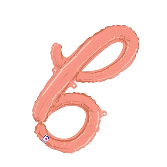 Betallic&reg; 24 inch Script Letter B Rose Gold Air Fill Only {5}