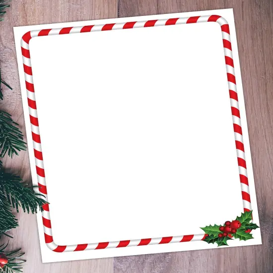 Great Papers! Holiday Stationery Letterhead, Candy Cane Holly, 8.5"x11", Printer Friendly, 80 sheets {3}