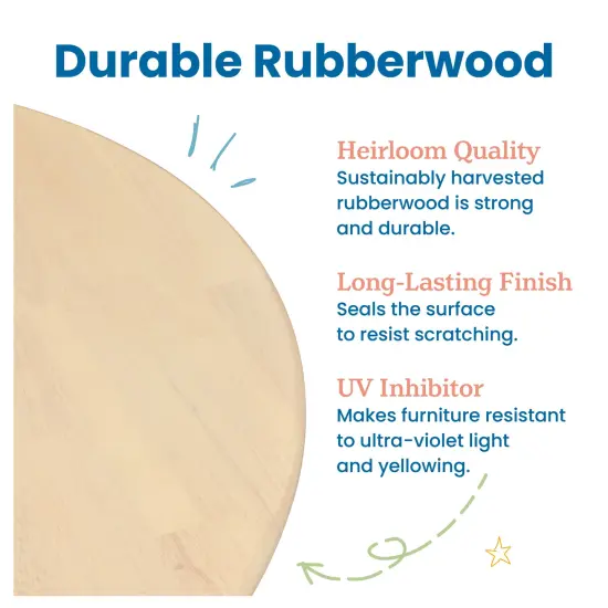 24in Square Hardwood Table with 22in Legs, Kids Furniture Antique White {6}