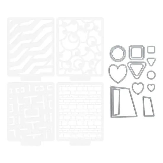 Tonic A5 Die And Stencil Set-Geo Buddies {4}