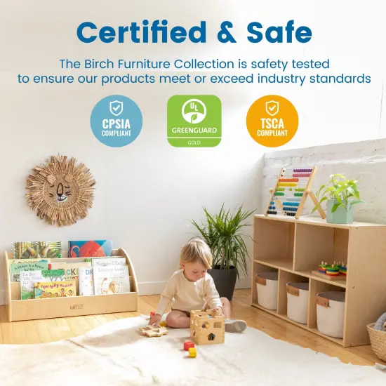 5-Section Coat Locker with 10 Scoop Front Storage Bins, Natural Red {5}