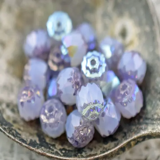 Bronze Washed Lavender Opaline AB Cathedral Beads -- Choose Your Size {7}