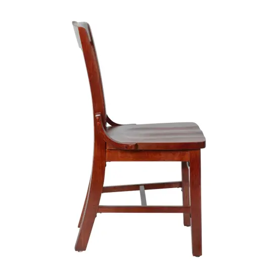 Emma and Oliver School House Back Wooden Restaurant Dining Chair Mahogany {6}