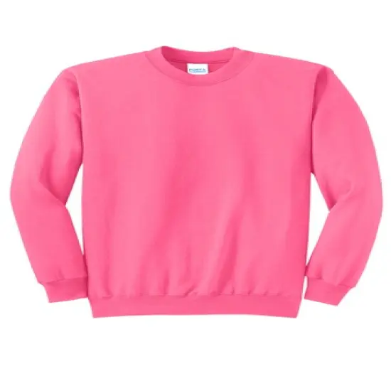 Port & Company&reg; Core Fleece Crewneck Long Sleeve Sweatshirt Neon Pink&nbsp; {1}