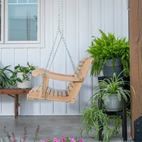 Hershy Way Cypress Porch Swing, USA Amish Made 4 Foot Wooden Swing with Zinc Chain, Supports up to 500 lbs {6}