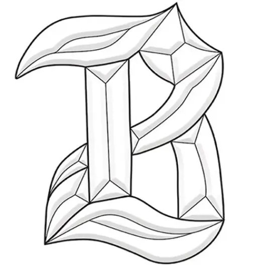 4-1/4" x 5-3/8" Exquisite Clear Glass Letter B Bevel Cluster BLB {1}