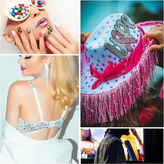 120 Pcs Rhinestone Jewels for Crafting Stick-On Gems {4}