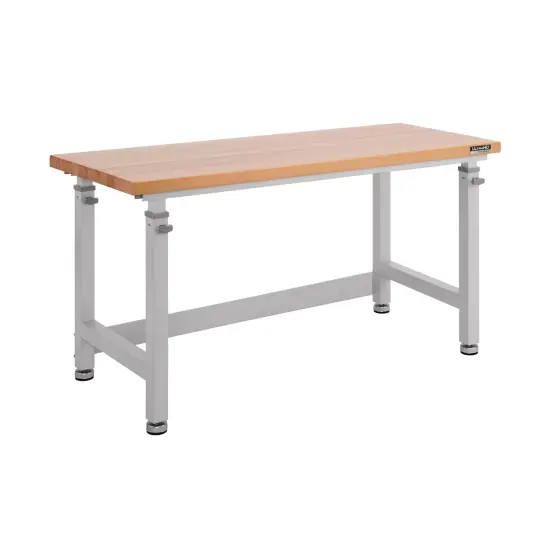 Seville Classics UltraHD Height Adjustable Workbench, 60" W x 24" D x 28.5" to 42"H Graphite {6}