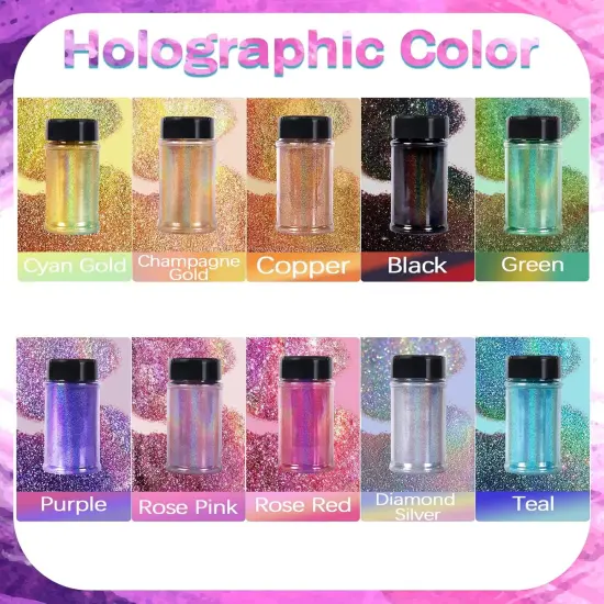 Black - Holographic Diamond Glitter for Crafts {6}