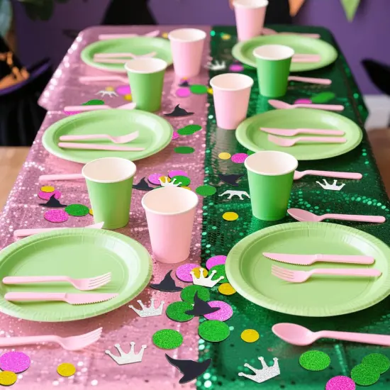 200Pcs Witch Movie Themed Table Confetti, Pink Green Witch Theme {3}